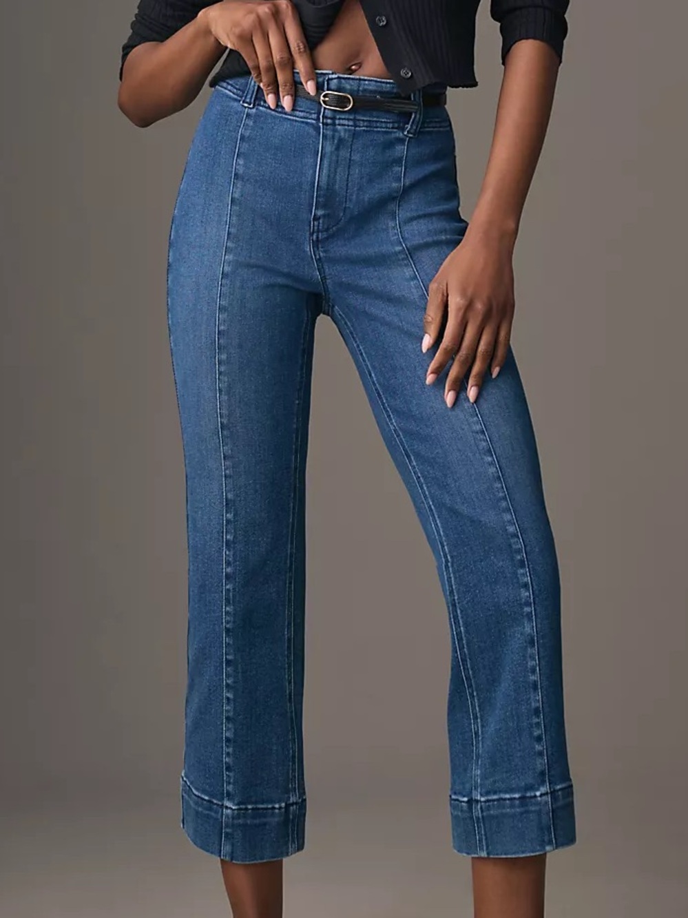 Pilcro by Anthropologie Slim 70s High-Rise Crop Flare Jeans